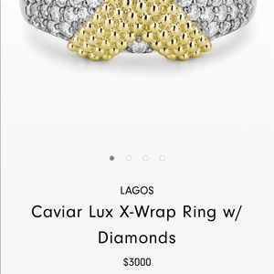(Lagos) caviar lux x wrap ring with diamonds (new)